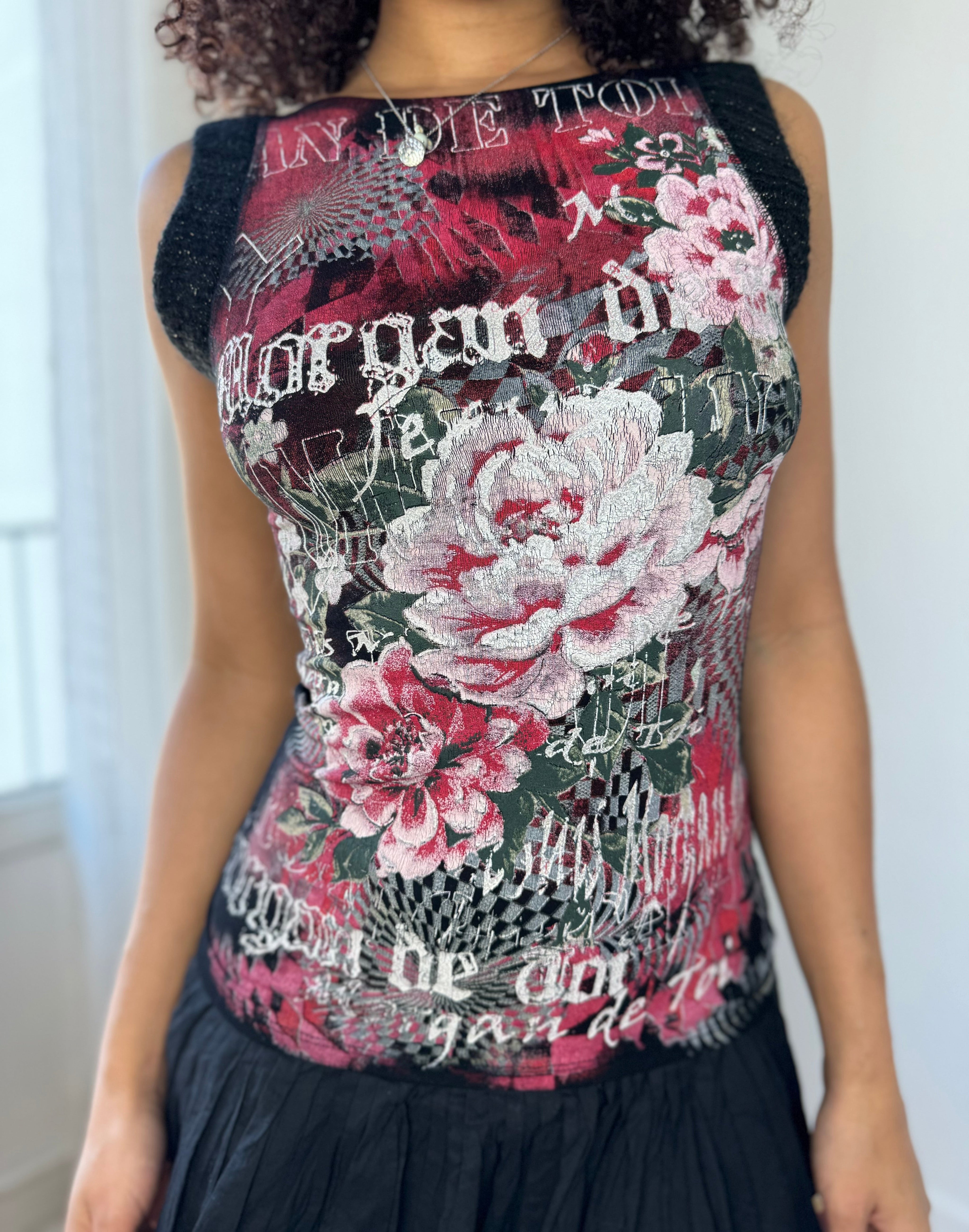 Vintage Morgan de toi Slinky Graphic Top (S)