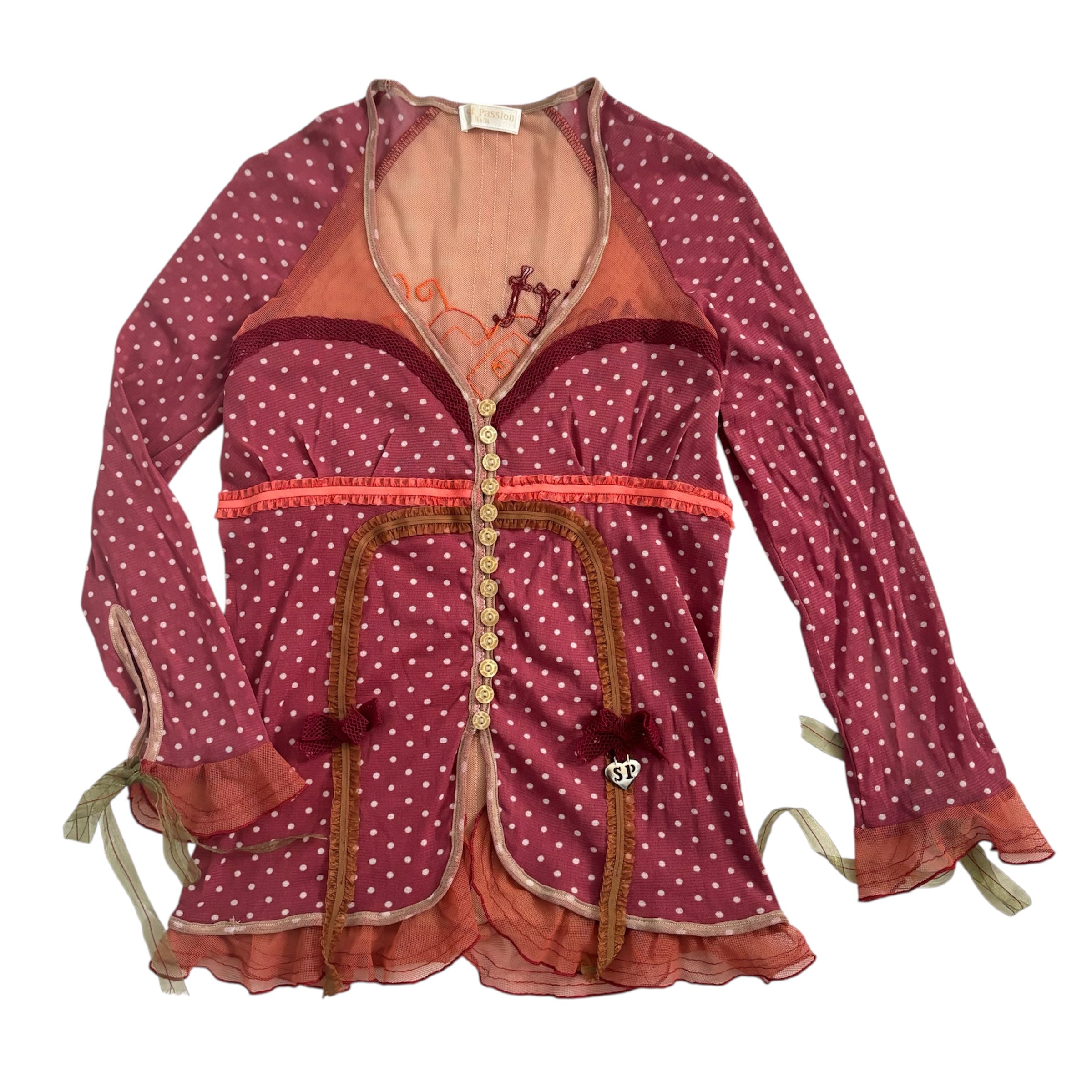 Italian Designer Polka Dot Top (S)
