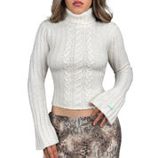 Y2K Creamy Bell Sleeve Turtleneck (S/M)