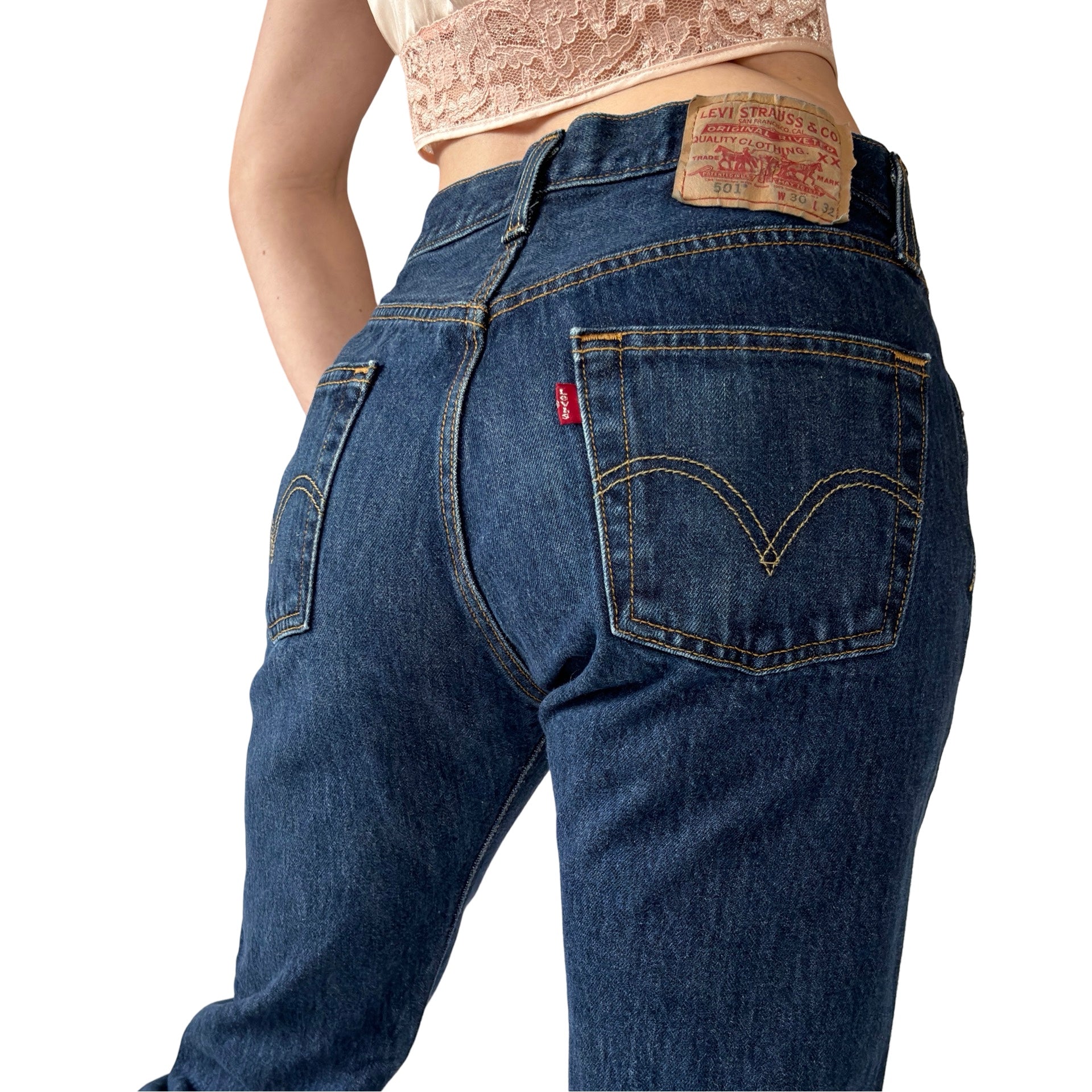 Levi’s Dark Wash 501s (S)