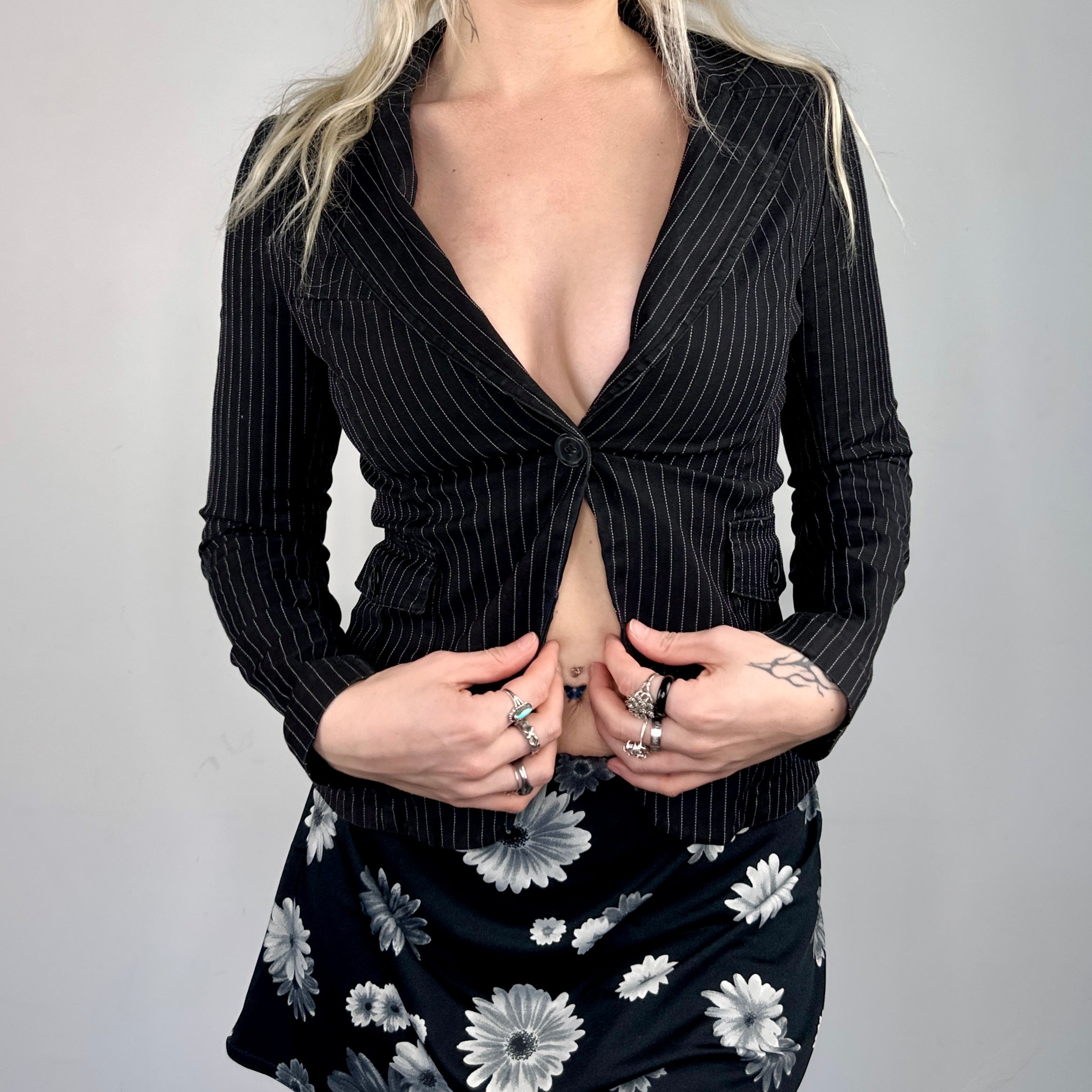 Fitted Pinstripe Blazer (XS/S)