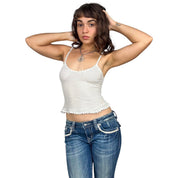 90s Bebe Eyelet Lace Cami (XS)