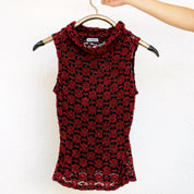 90s Sheer Knit Sleeveless Top - Small