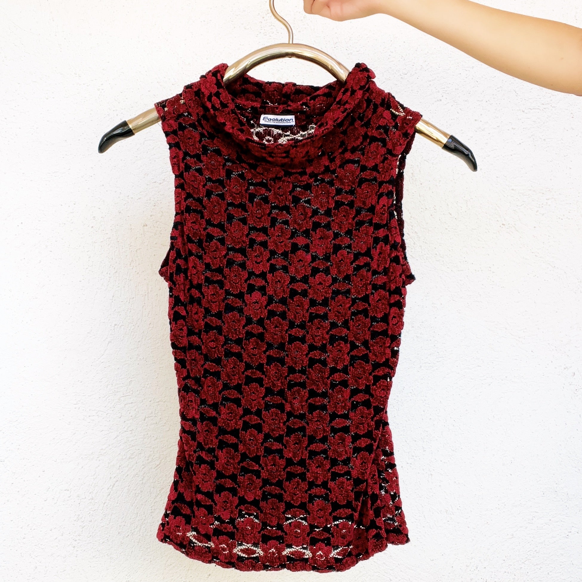 90s Sheer Knit Sleeveless Top - Small