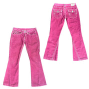 True Religion Pink Corduroy Low Rise Jeans (S)