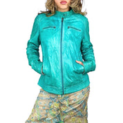 Vintage Danier Aqua Leather Jacket (L)