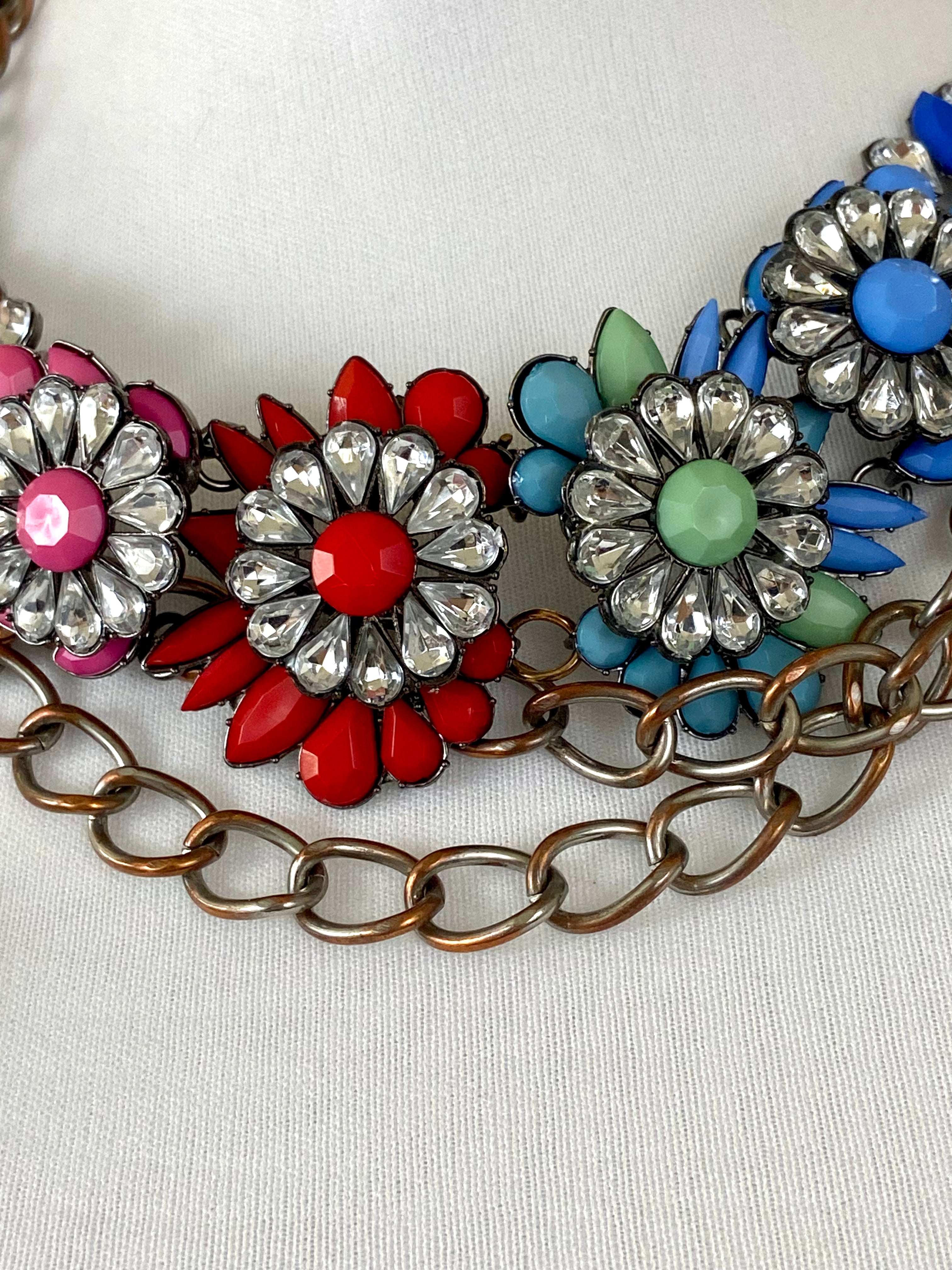 rainbow crystals vintage glamorous bohemian ethnic belt