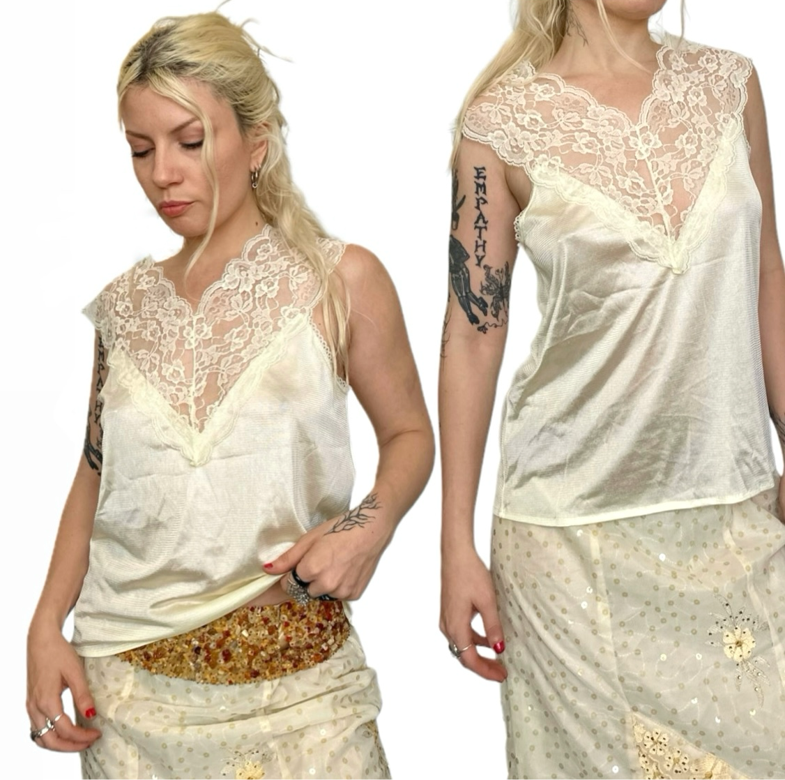 Vintage Lace Tank Top (M)