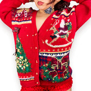 90s Chunky Christmas Cardigan (L/XL)
