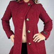 2000s Burgundy Wool & Cashmere Trench (S)