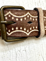 Leather design belt