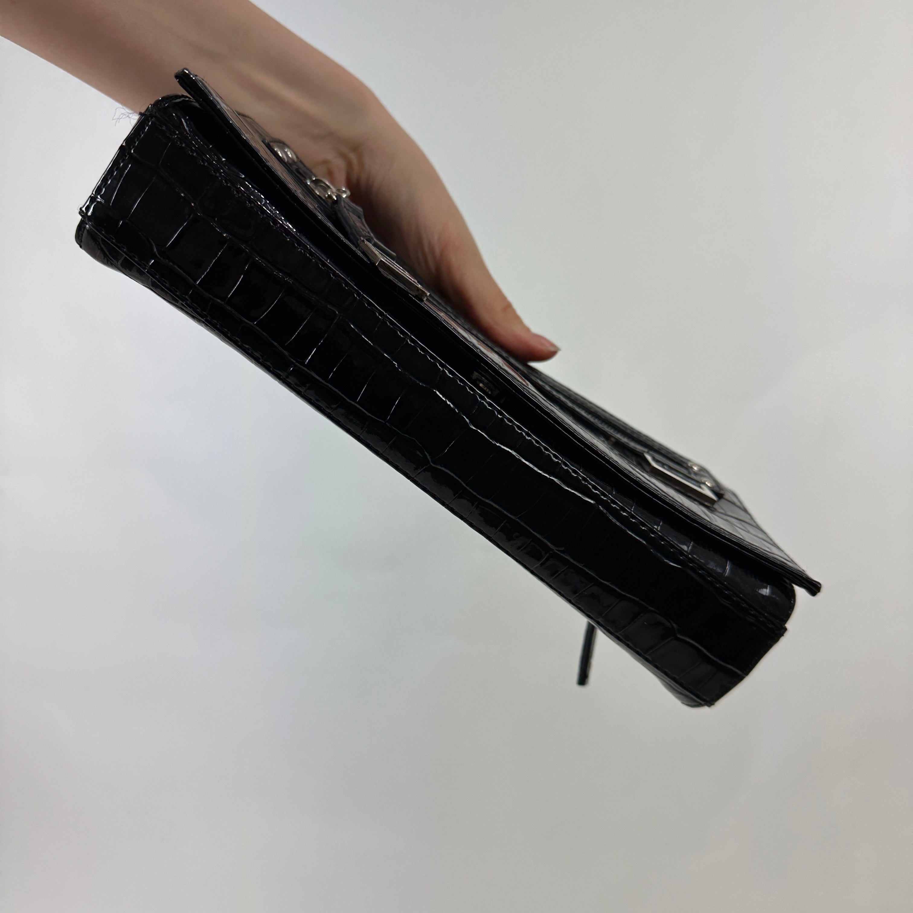 2000s Black Faux Leather Purse