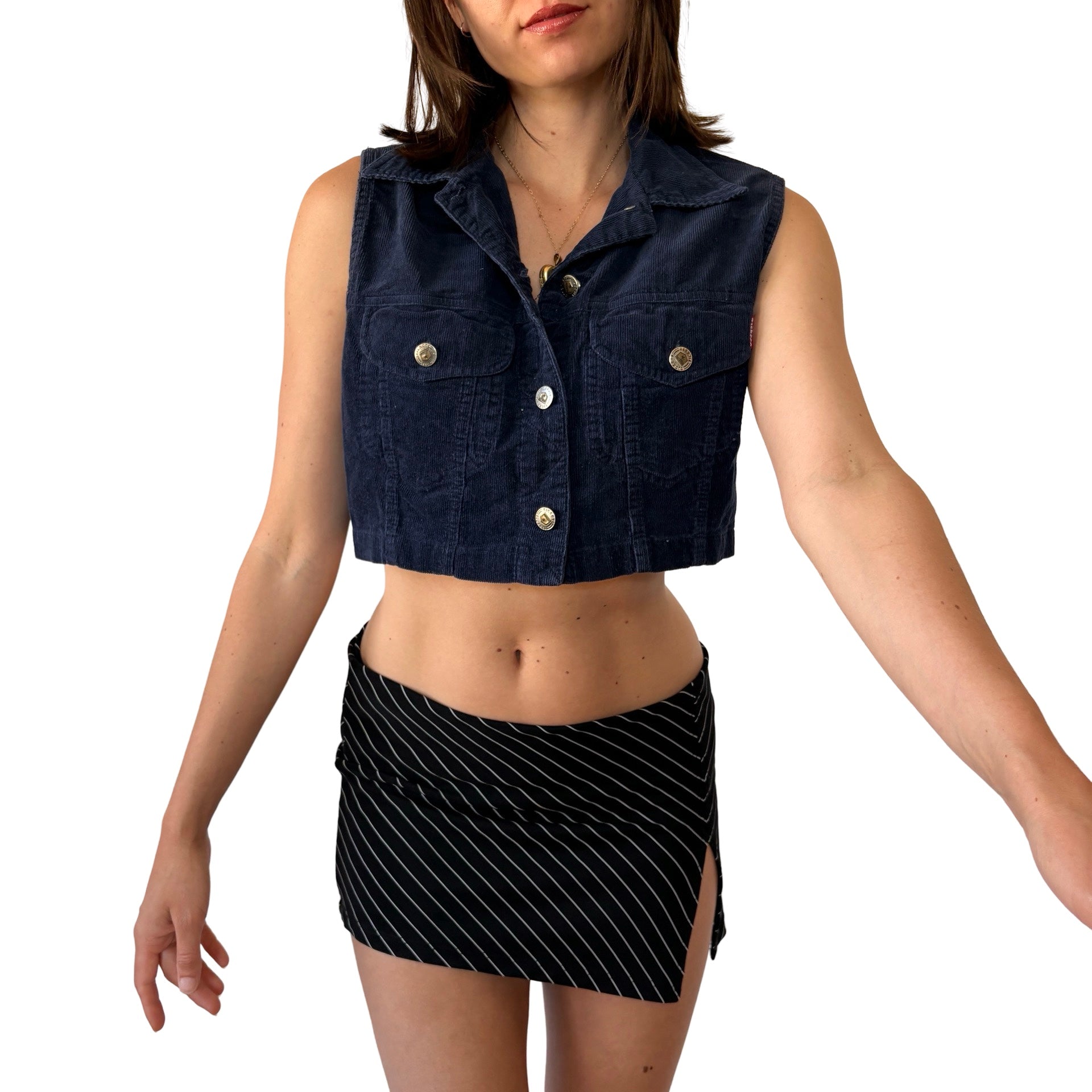 90s Corduroy Cropped Vest (S/M)