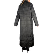 Long Black Buckle-Clasp Puffer Coat (XL)