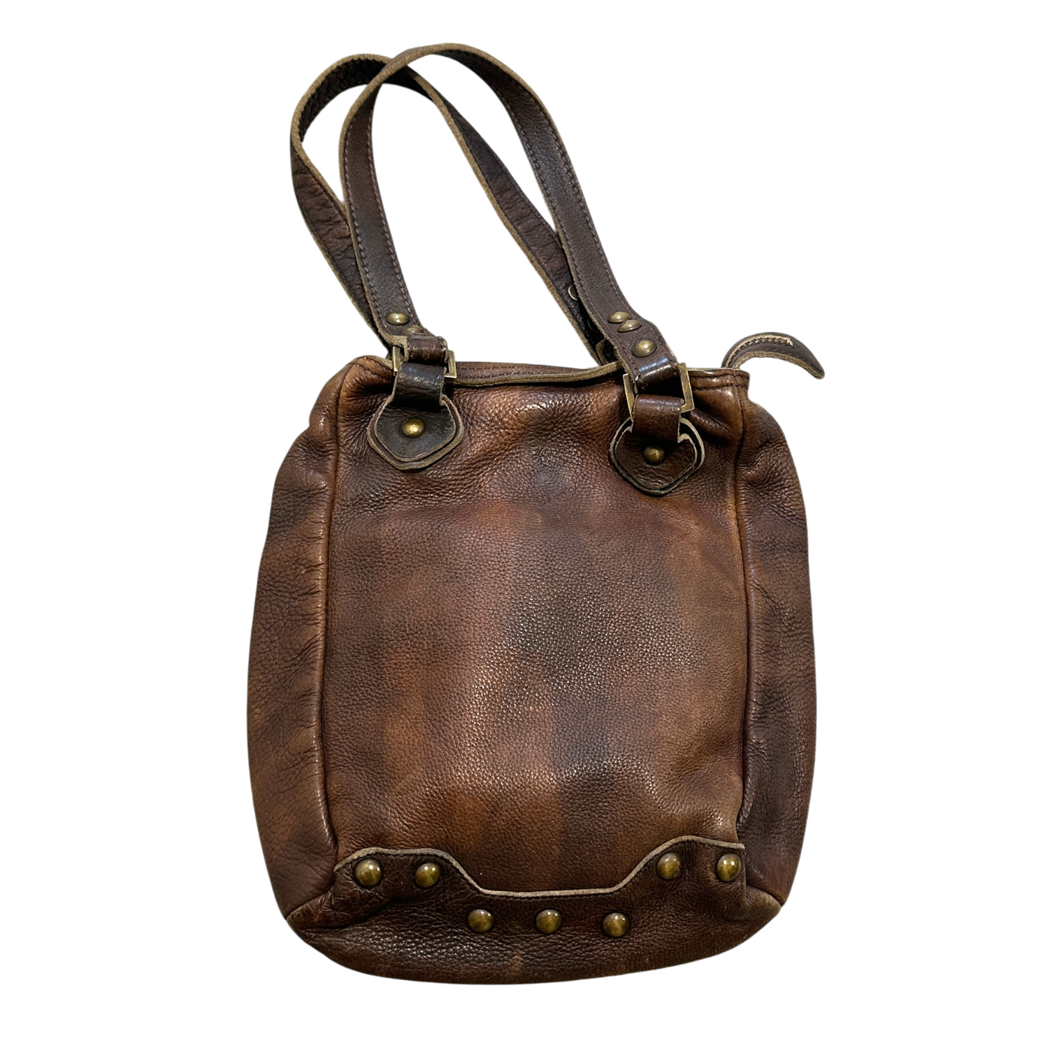 Vintage Diesel red Label Brown Leather Western Studded Shoulder Bag