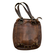 Vintage Diesel red Label Brown Leather Western Studded Shoulder Bag