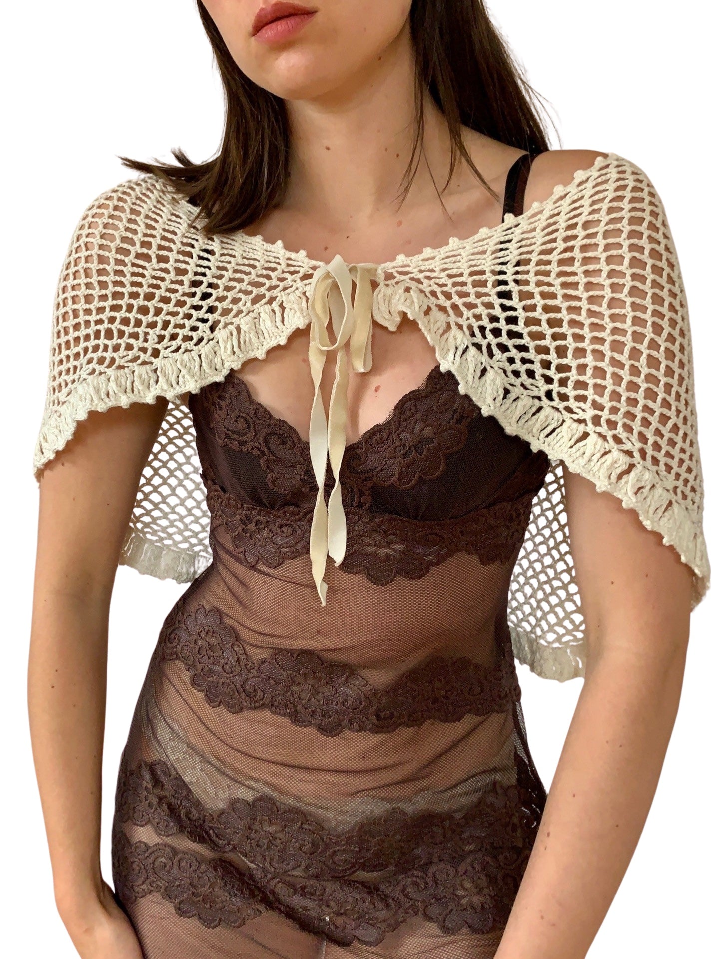 2000s Chocolate Lace Slip (S)