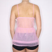 90s Pink Lace Babydoll (XS)