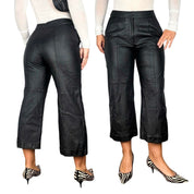 2000s Leather Wide Leg Capris (S)