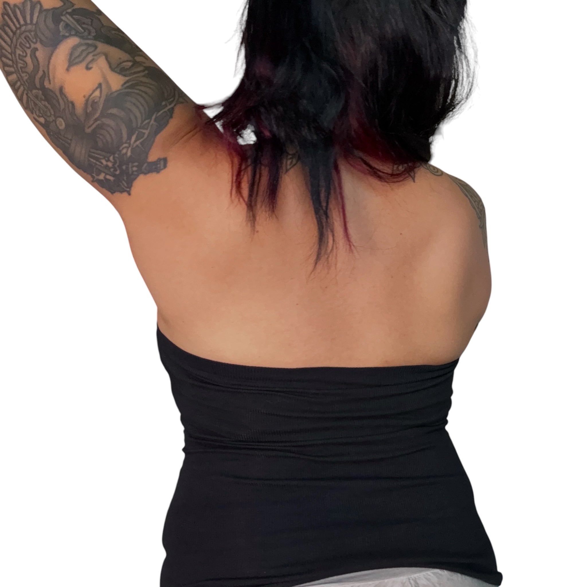 Y2K Union Jack ribbed tube top (S/M)