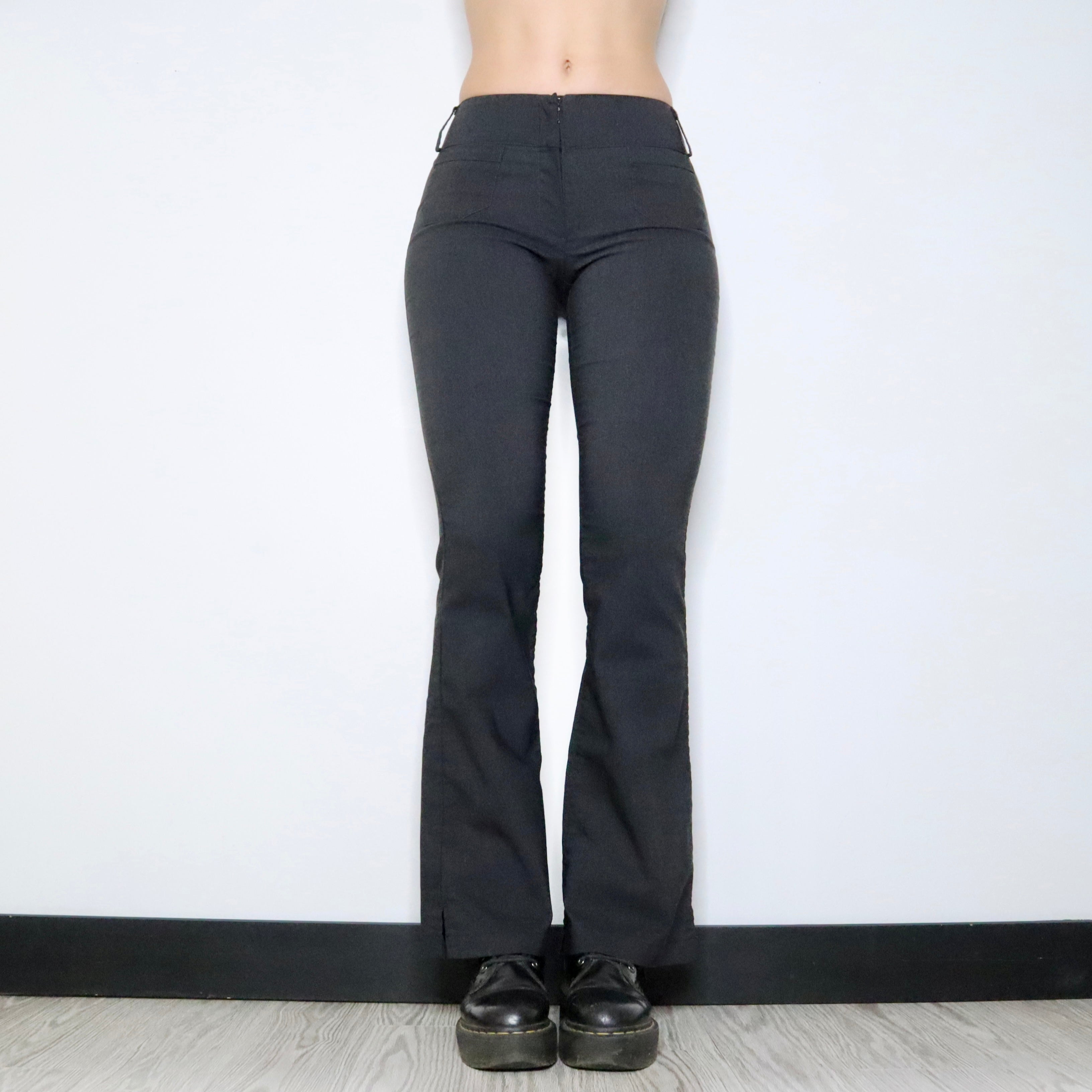 90s Dark Gray Flared Pants (S)