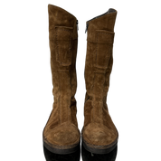 Vintage Boho Italian Brown Suede Knee High Calf Boots (US 5)