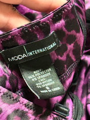 Y2K Moda International purple leopard print satin bustier camisole top (M)