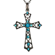 Vintage Silver Filigree Cross Necklace