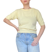 SS 1987 Archival Chanel Yellow Cashmere Sweater Top (M/L)