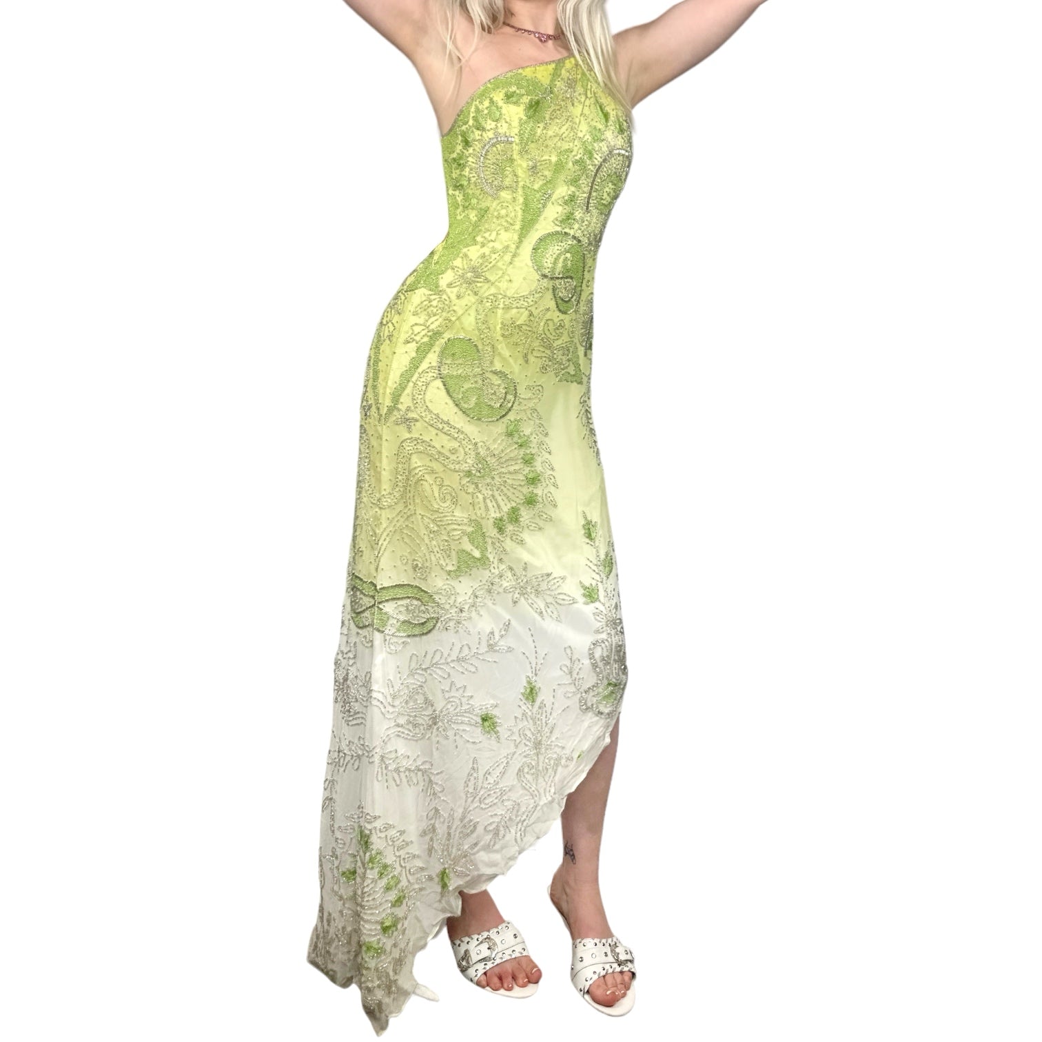 Silk Backless Beaded Fairy Dress (M)