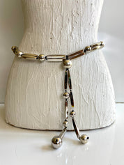 Silver tone waist belt