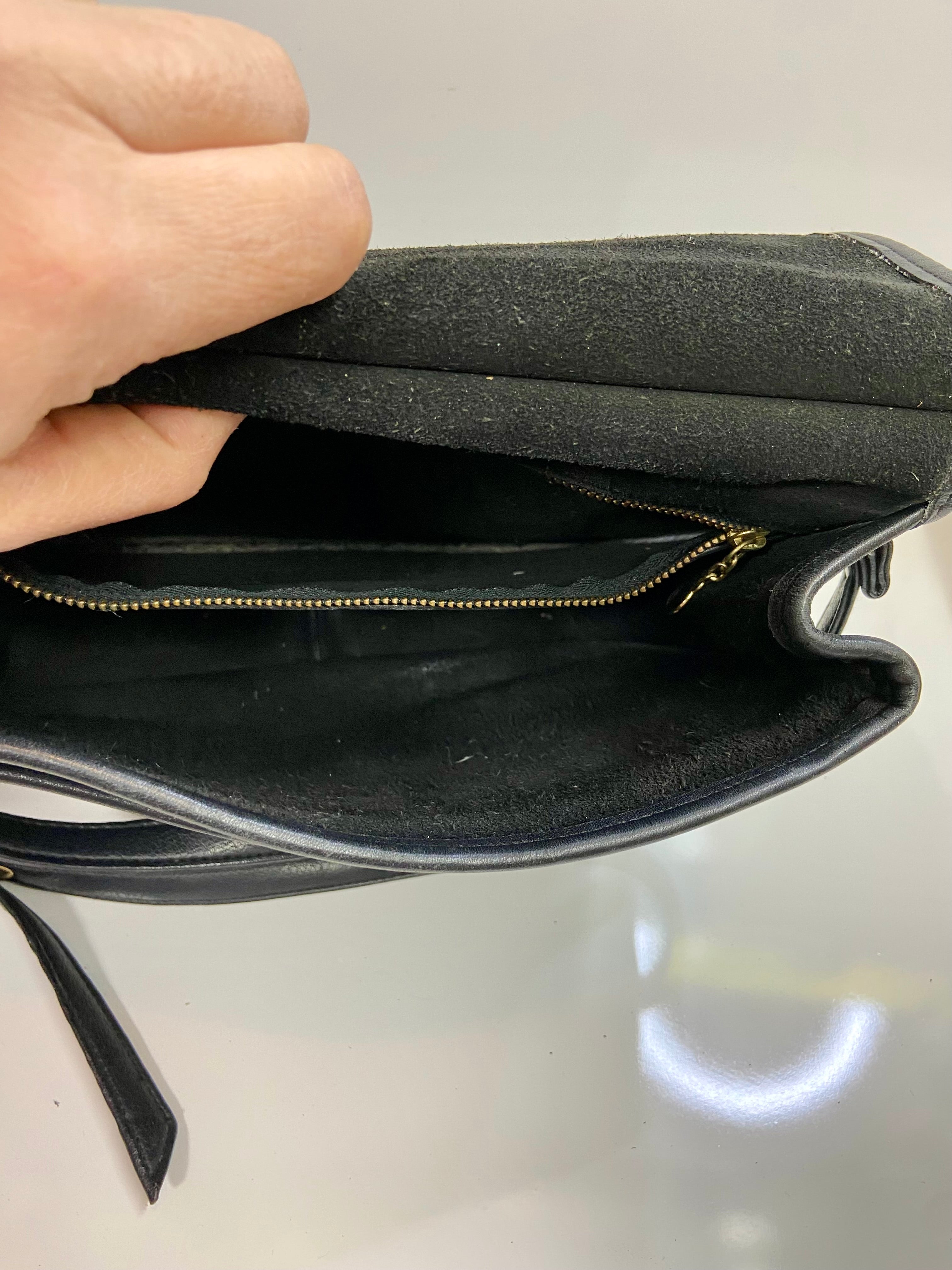 Black leather purse