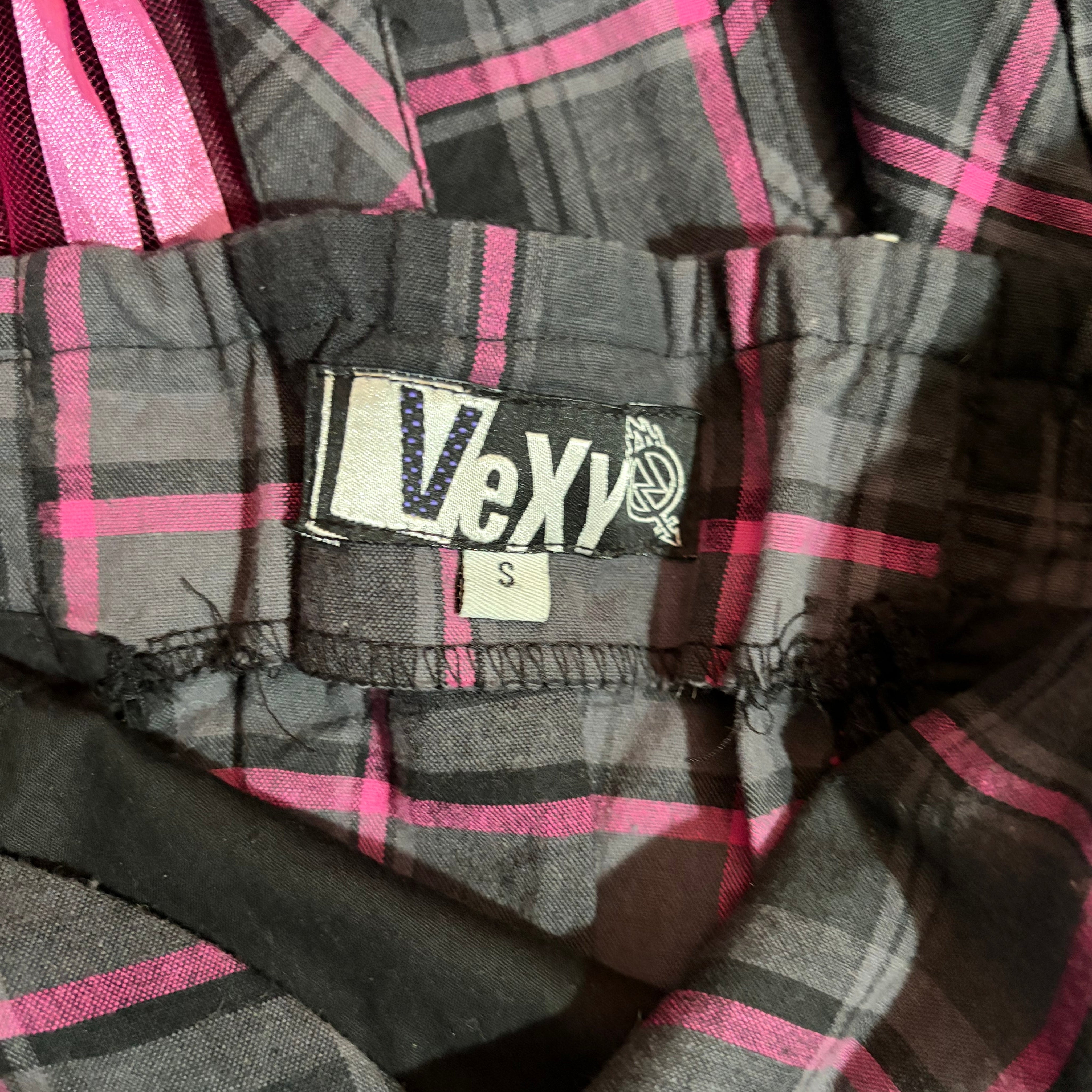 Pink Plaid Mall Goth Dress (S)