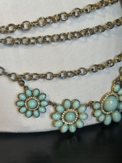 Turquoise Flower Chain Belt