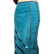 Vintage Suede & Crochet Sequin Skirt (L)