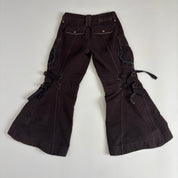 Marithe Francois Girbaud Low Rise Brown Flared Cropped Pants (XS)