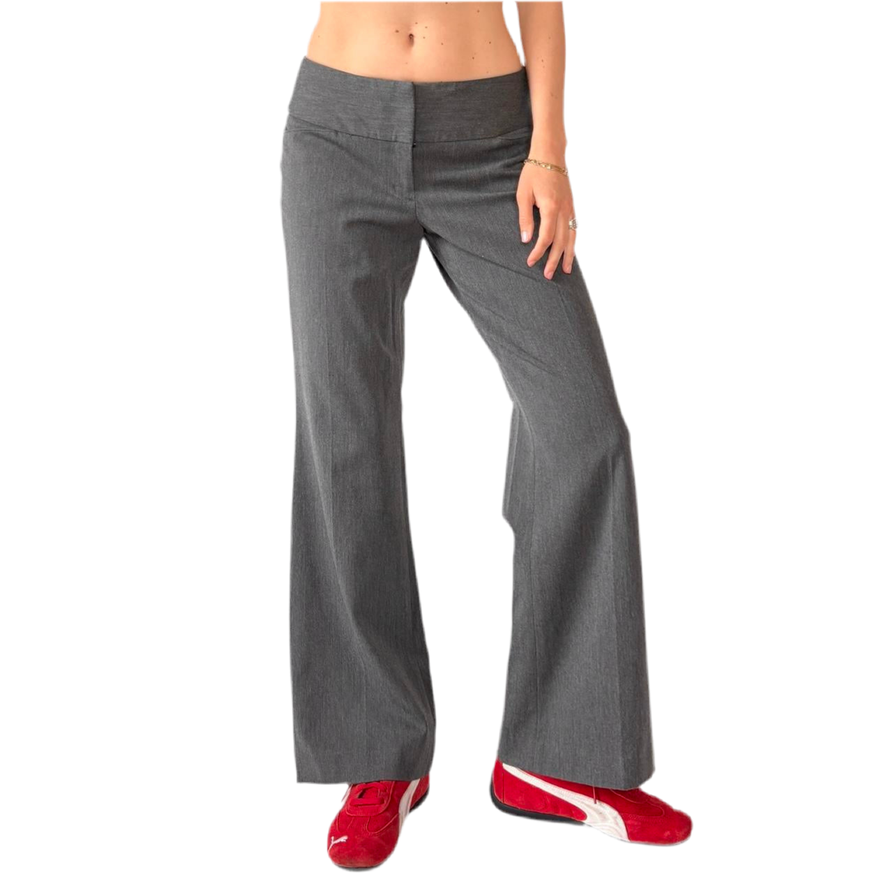 2000s Gray Office Flares (S)
