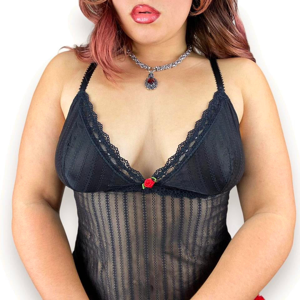 2000s Mesh Rosebud Cami (M)