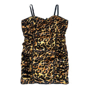 Satin Cheetah Print Bustier Dress (2X)