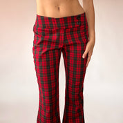 2000s Plaid Low Rise Flares (S/M)