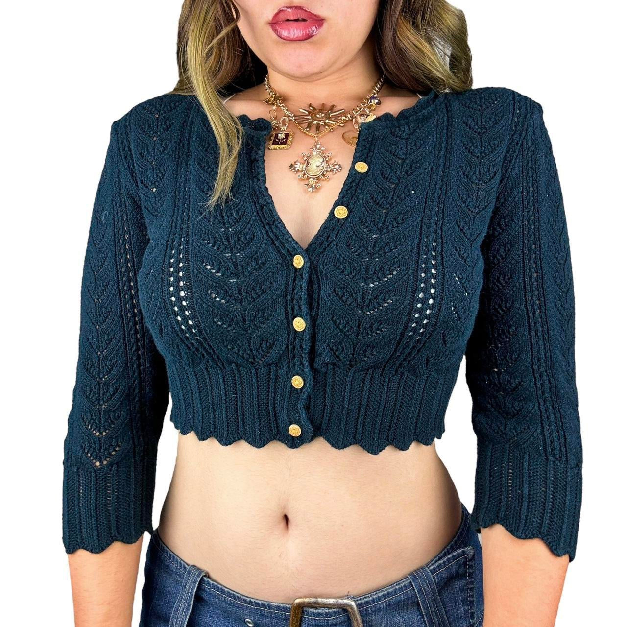 2000s Express Crochet Cropped Cardigan (M)