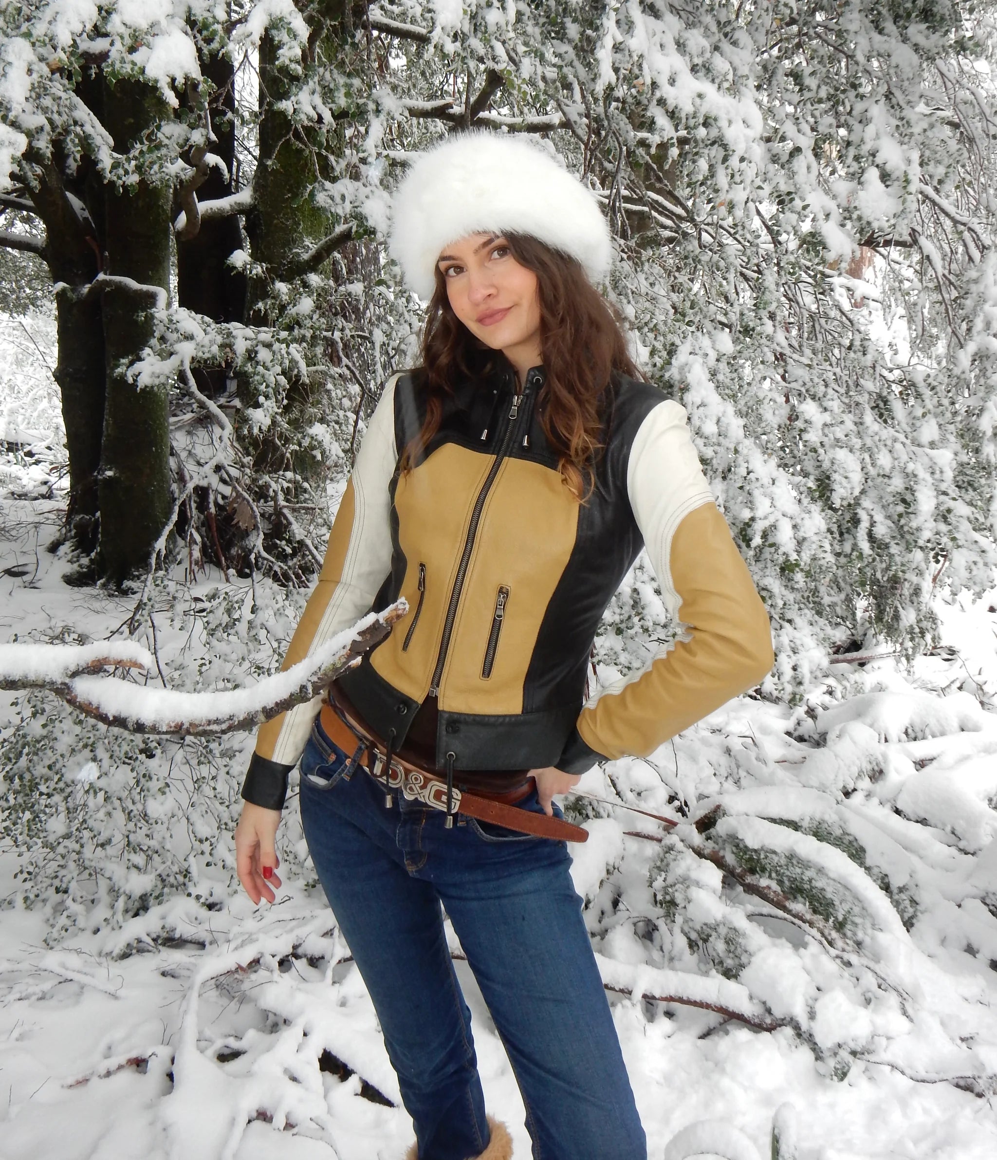 Leather Multi Color Moto Jacket (XS)