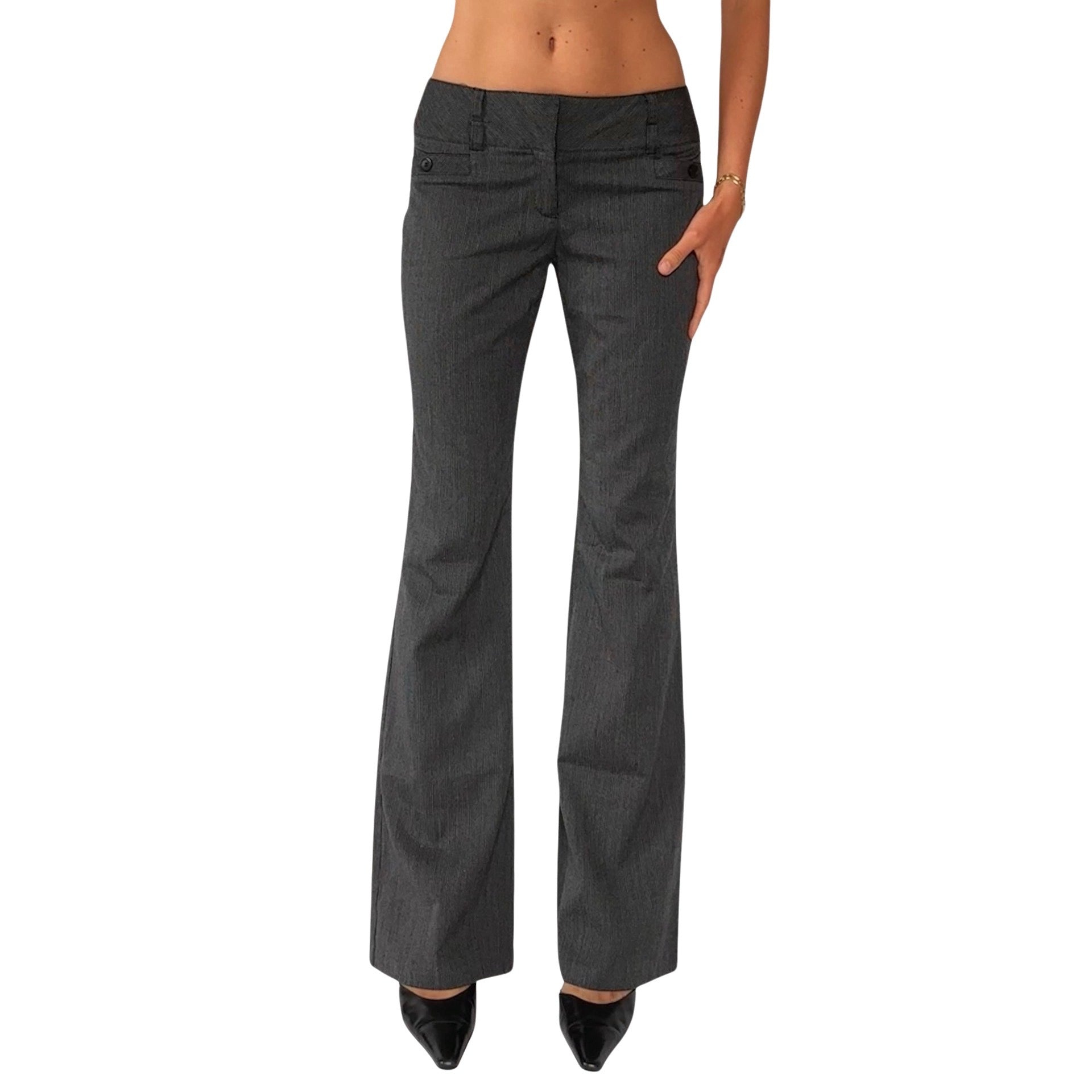 2000s Gray Office Flares (S)