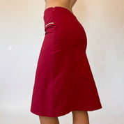 Y2K Cherry Lace Up Midi Skirt (XS/S)