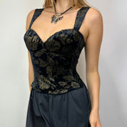 Vintage 90’s La Perla Deep Navy Velvet Bustier (S/M)