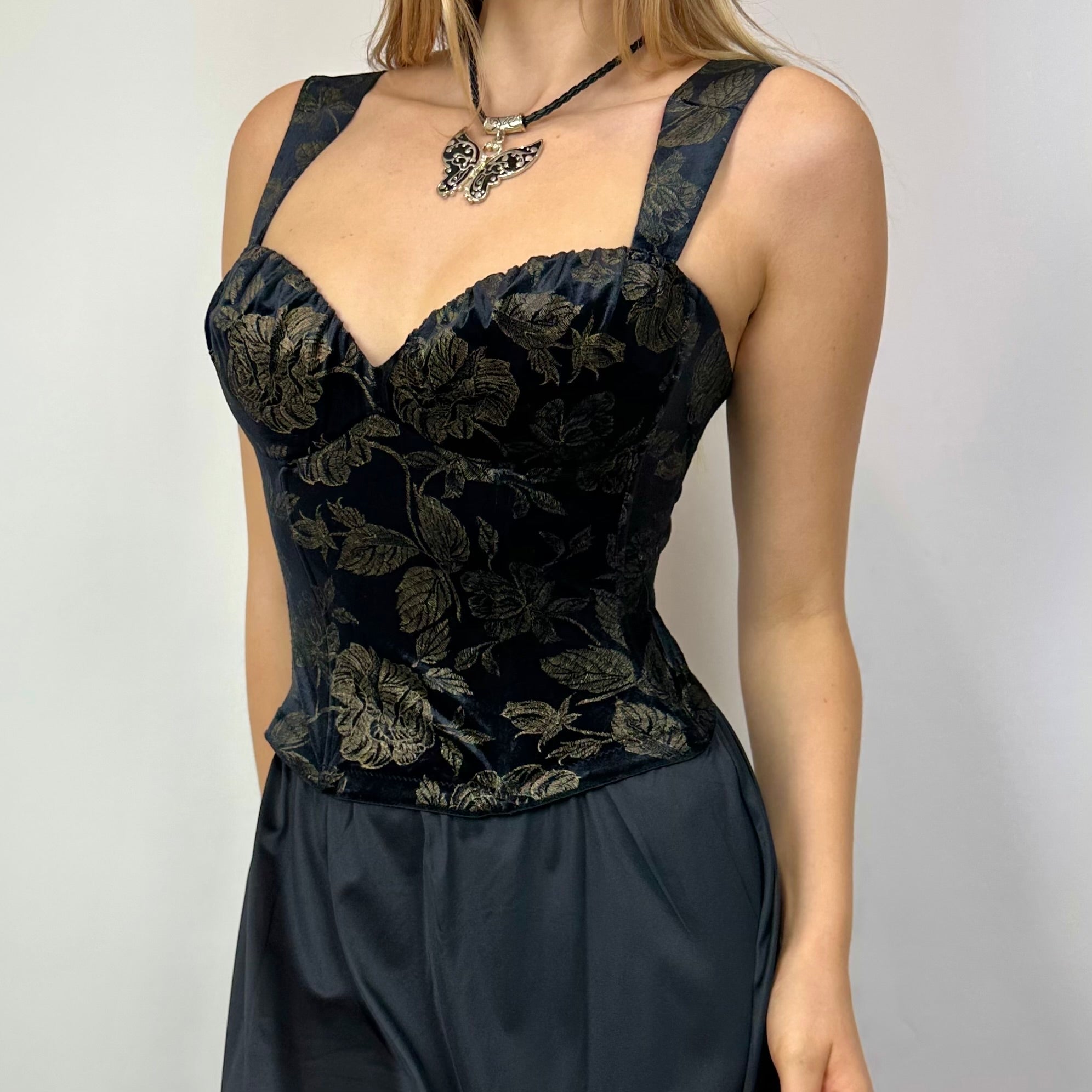 Vintage 90’s La Perla Deep Navy Velvet Bustier (S/M)