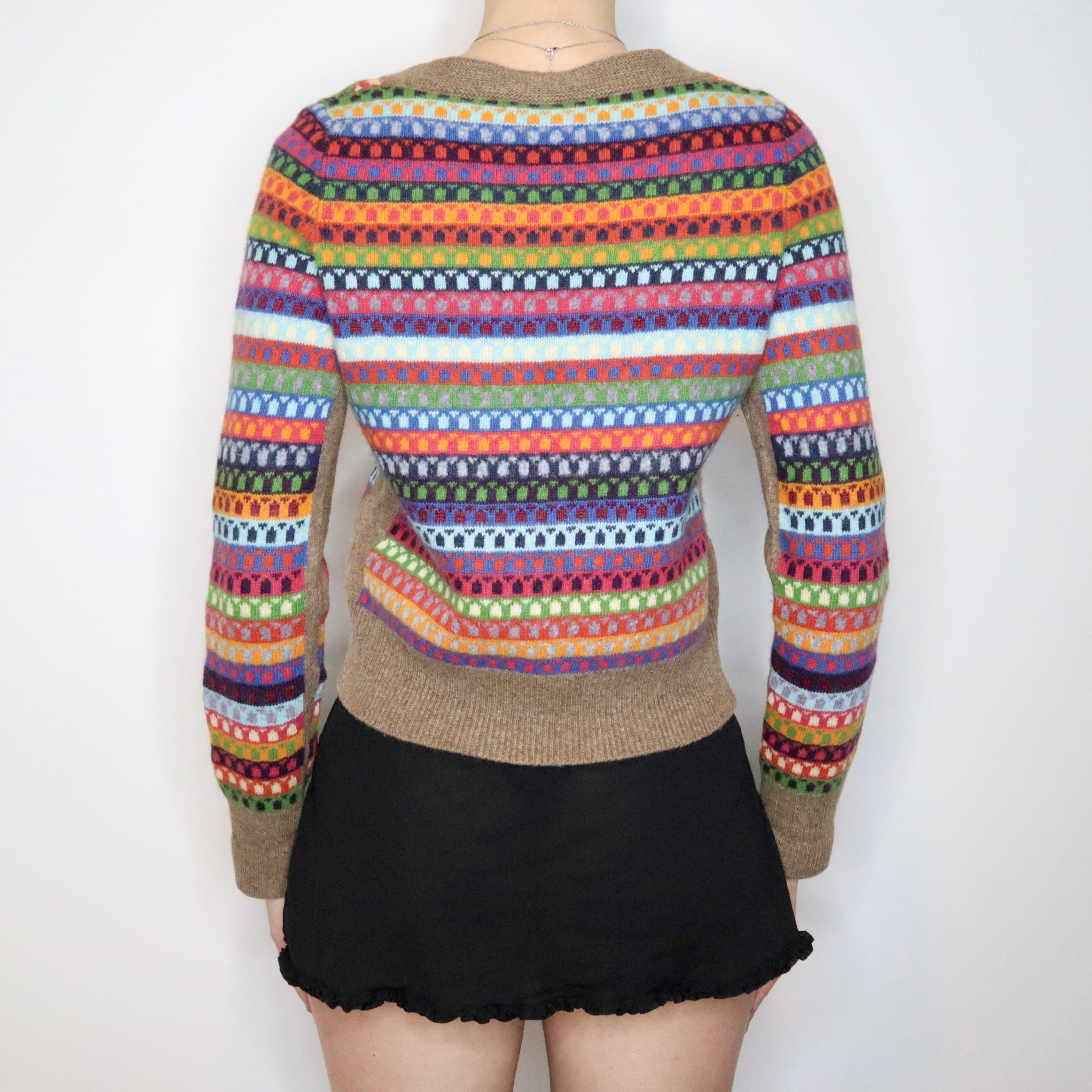 CHLOÉ Fair Isle Multicolor Cardigan (S/M)