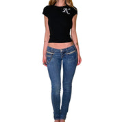 Miss Sixty Chain Zip Jeans (XS) loop