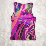 Bebe Y2K Cyber Graphic Cami (S)