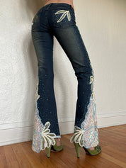 2000s Mid-Rise Beaded Popstar Jeans (S)